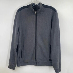 Hugo Boss Full Zip Mock Neck Sweater Grey Sz M Mens Fashion